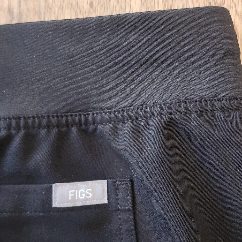 FIGS Technical Collection Pants Mens XL Black Scrubs Elastic Waist Workwear